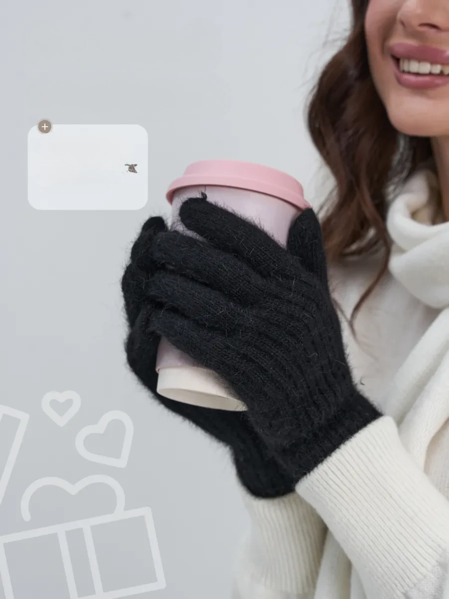 قفازات ملمس دافئة  مصنوعة من القطن الرفيع لفصل الشتاء